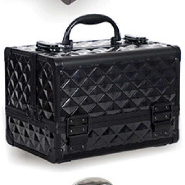 Portable Makeup Train Case Small Cosmetic Organizer Box with Mirror and