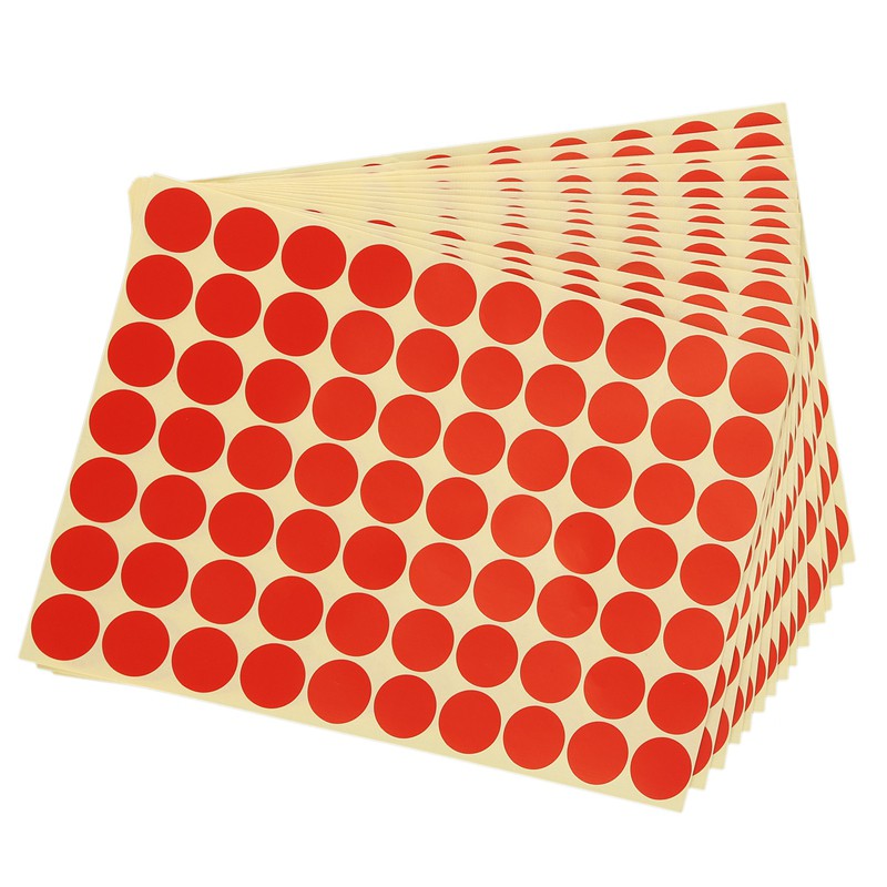 COD 19mm Circles Round Code Stickers Self Adhesive Sticky Labels Red ...