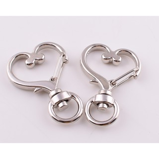 Heart swivel hook, 6 pcs Rose gold/gold/silver/black swivel clasps,Spring  hook,Metal keychain key ri