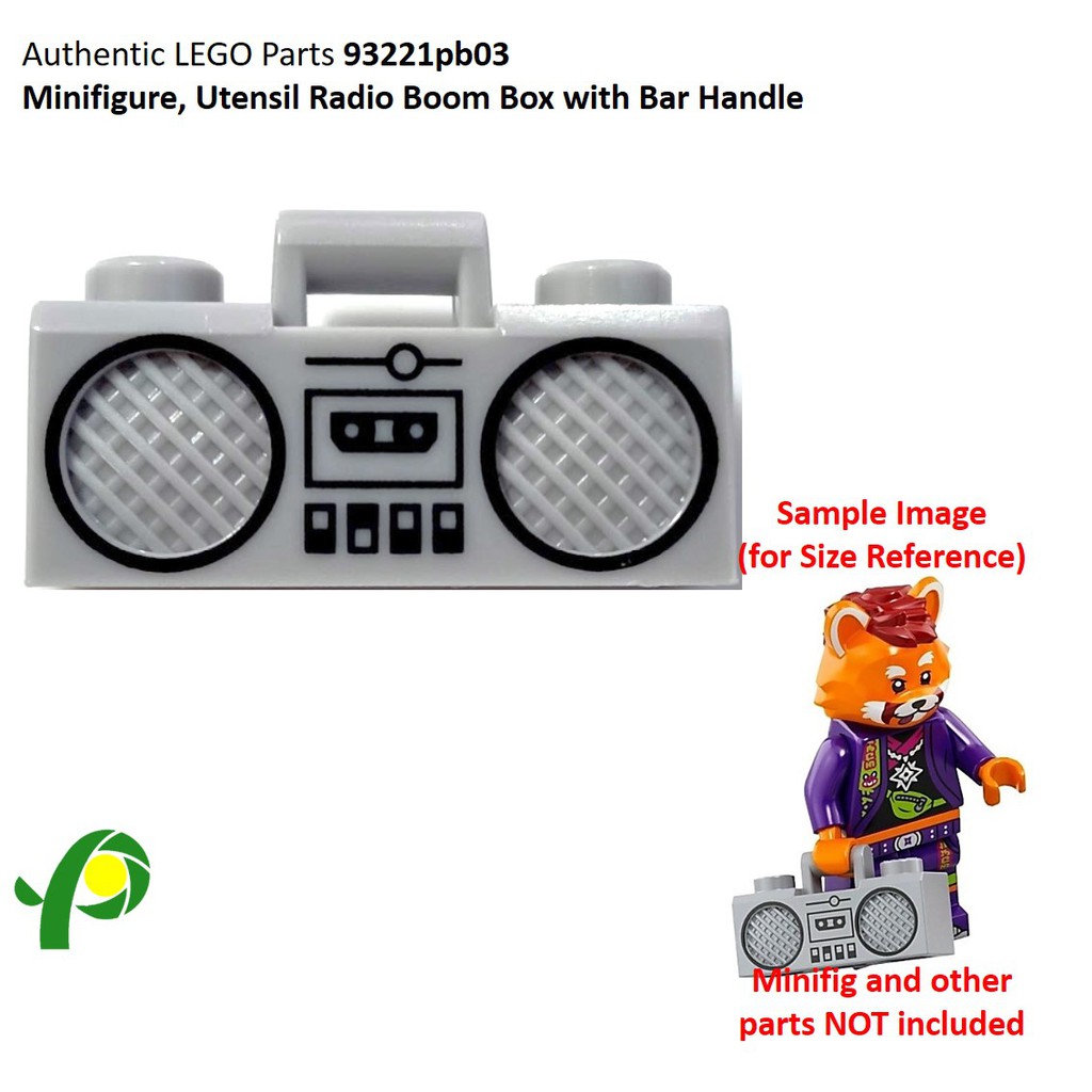 Block Parts 93221pb03 Minifigure Radio Boom Box with Bar Handle ...
