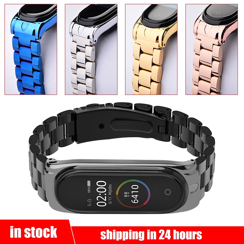 Mi Band 5 4 3Stainless Steel Metal Wrist Band Xiaomi Mi Band 3/4 ...