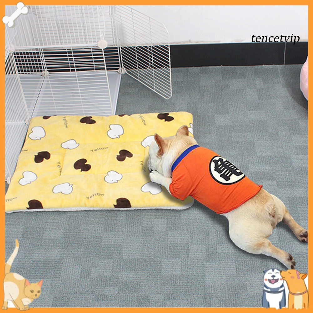 [Vip]2Pcs Duck Print Pet Dog Cat Sleeping Bed Cushion Carpet Kennel