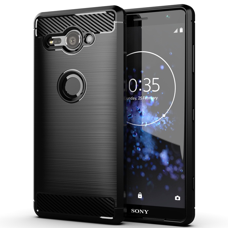 Cruzerlite Cover per Sony Xperia XZ1 Compact, Carbon Fiber Shock Absorption Slim TPU Cover Custodia per Sony Xperia XZ1 Compact (2017) (Black
