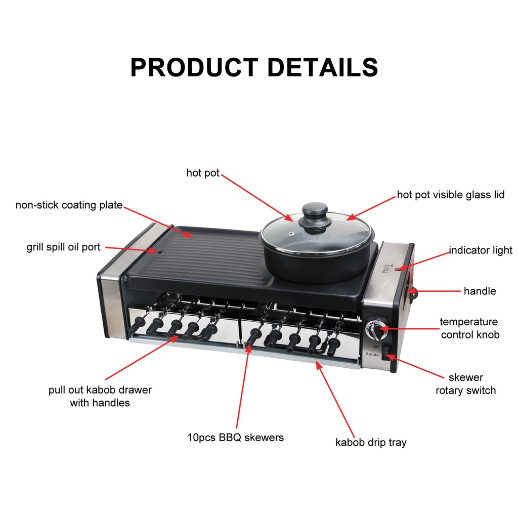 5. Electric Barbecue BBQ grill Kabob Grill