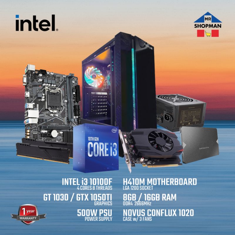 2022 Intel Core i3 10100F w/ GT 1030 / GTX 1050Ti Desktop Computer PC ...