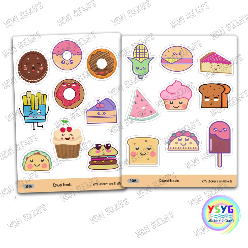 Cute Dessert Stickers, Kawaii Food Stickers, Journal Stickers