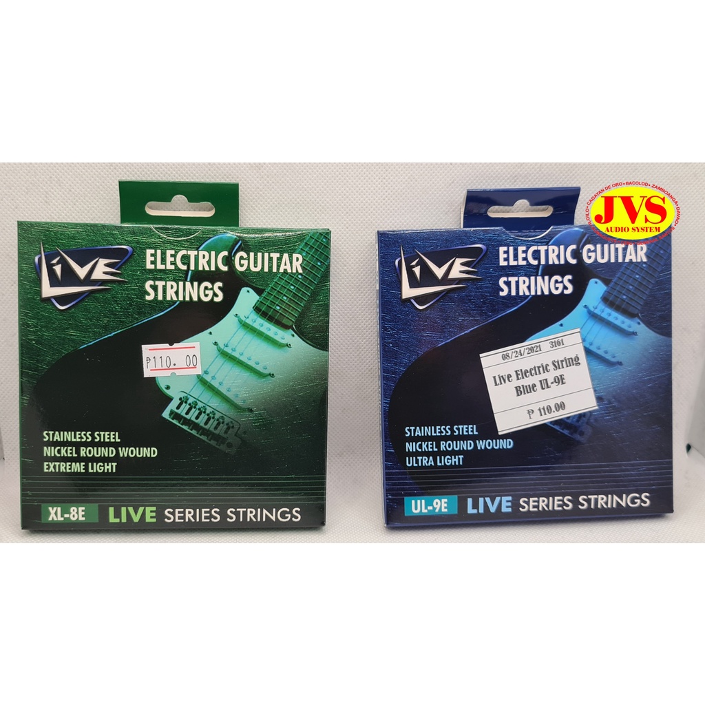 Live XL-8E & UL-9E Nickel Round Wound Electric Guitar Strings | Shopee ...