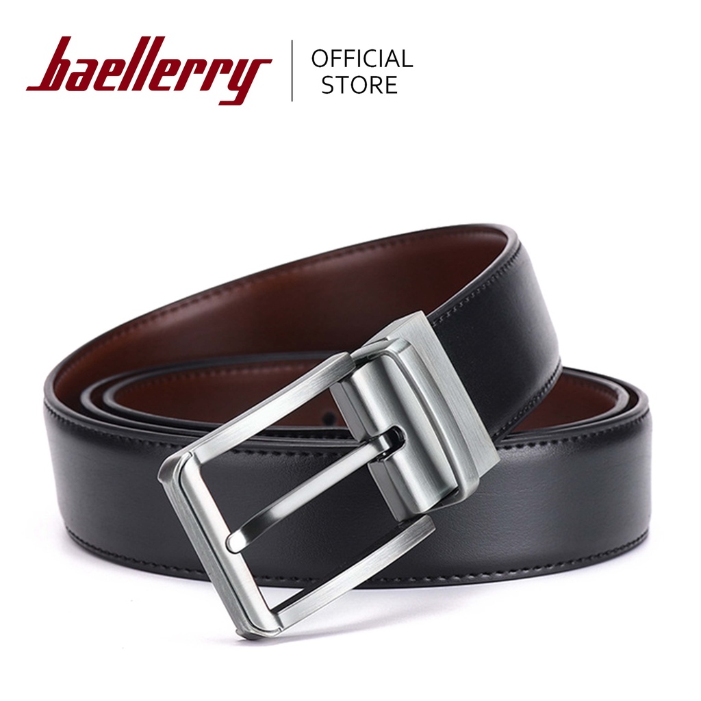 Baellerry Reversible Belt, High Quality Pin Buckle Double-sided Belt,  Classic Casual Style Men Belt