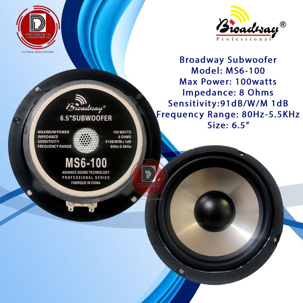 Bass speaker subwoofer hot sale 6.5 inch 100w