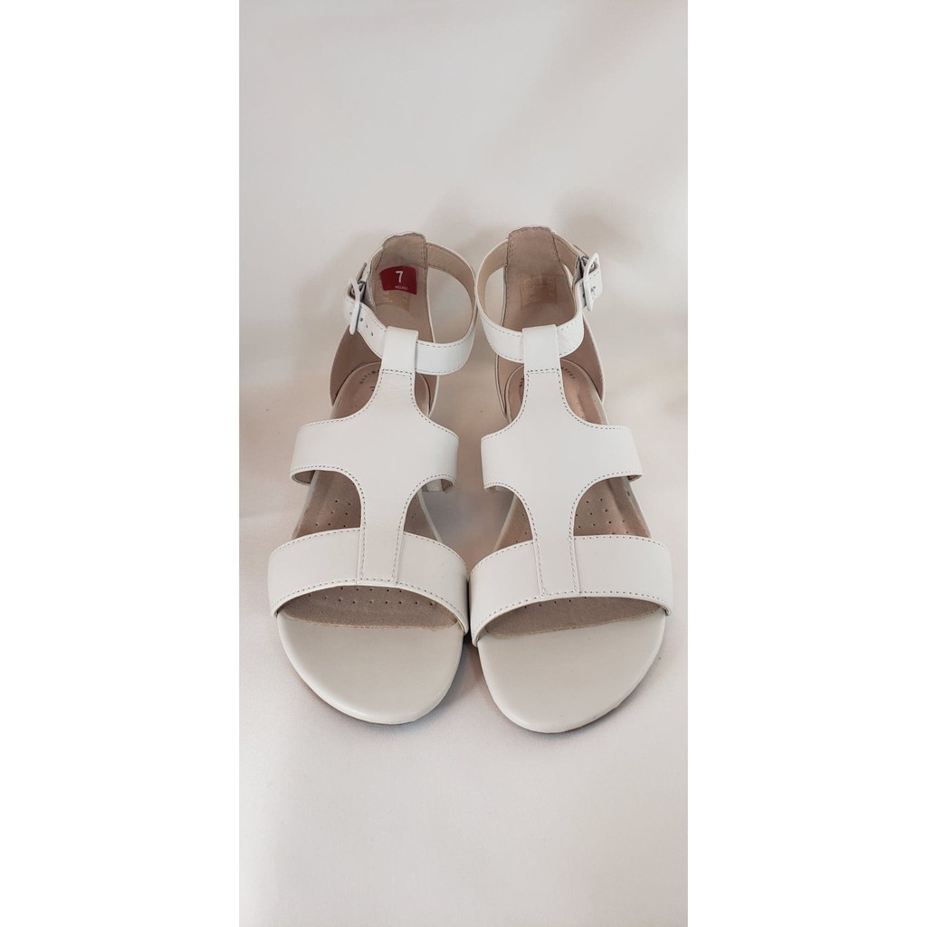 Women s Clarks Abigail Lily Strappy Sandal White Color US Size 7 100 Authentic From USA