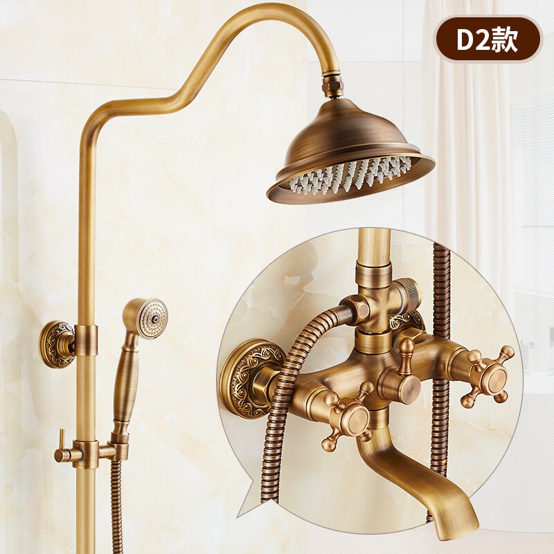 Classic Rainfall Shower Set Antique Bronze Bath Shower Faucet Set ...