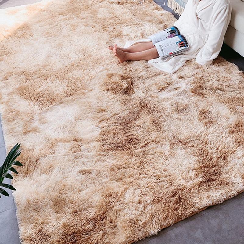 HOMEYOUNG Multi-Size Soft Faux Shaggy Area Floor Rugs Square For Living ...