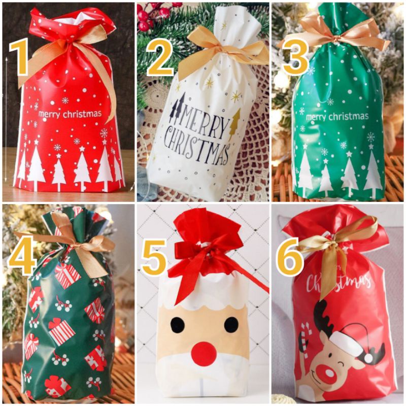 50 Packs Treat Bags With Drawstring Bags, Plastic Favor Bag Drawstring  Cookie Bags For Christmas We