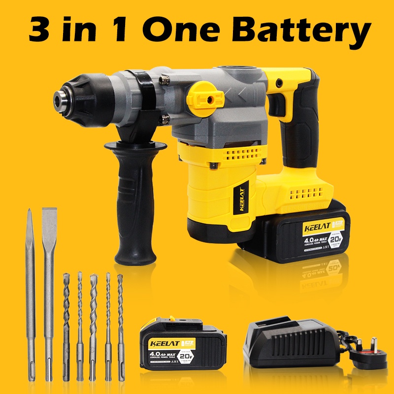 KEELAT KWHD001 Rotary Hammer Drill Electric Cordless Brushless Hammer ...