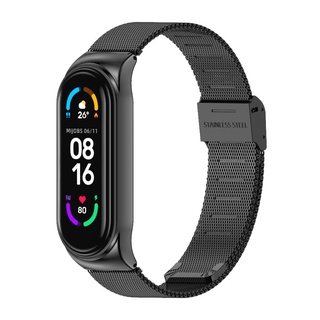  MIJOBS Mi Band 7 Mi Band 6 Strap for Xiaomi Mi Band 5 4 3,  Stainless Steel Watch Band Metal Replacement Bracelet Wristband for Mi  Smart Band 5 : Cell Phones & Accessories