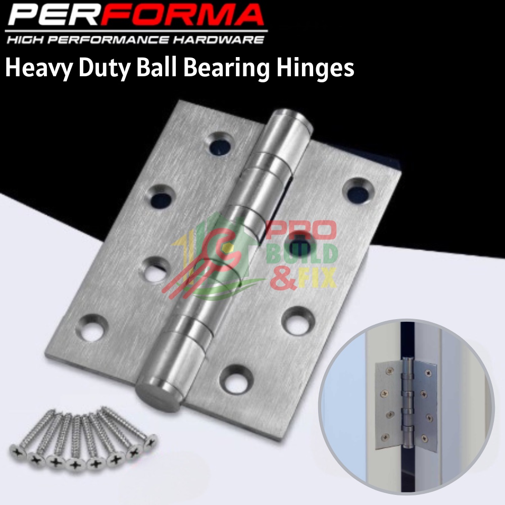 PERFORMA Solid Stainless Steel Ball Bearing Door Hinge (per pair) Heavy