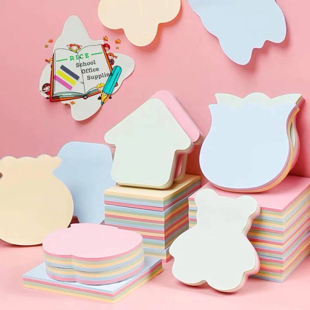 Rice 100sheets Different Shapes Plain Colorful Sticky Notes 76x76mm ...