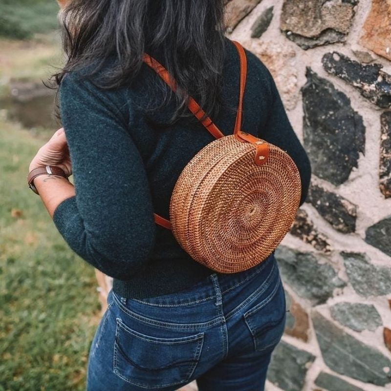 Backpack | Backpack | Ate BACKPACK | Bali RATTAN BAG | Shopee Philippines