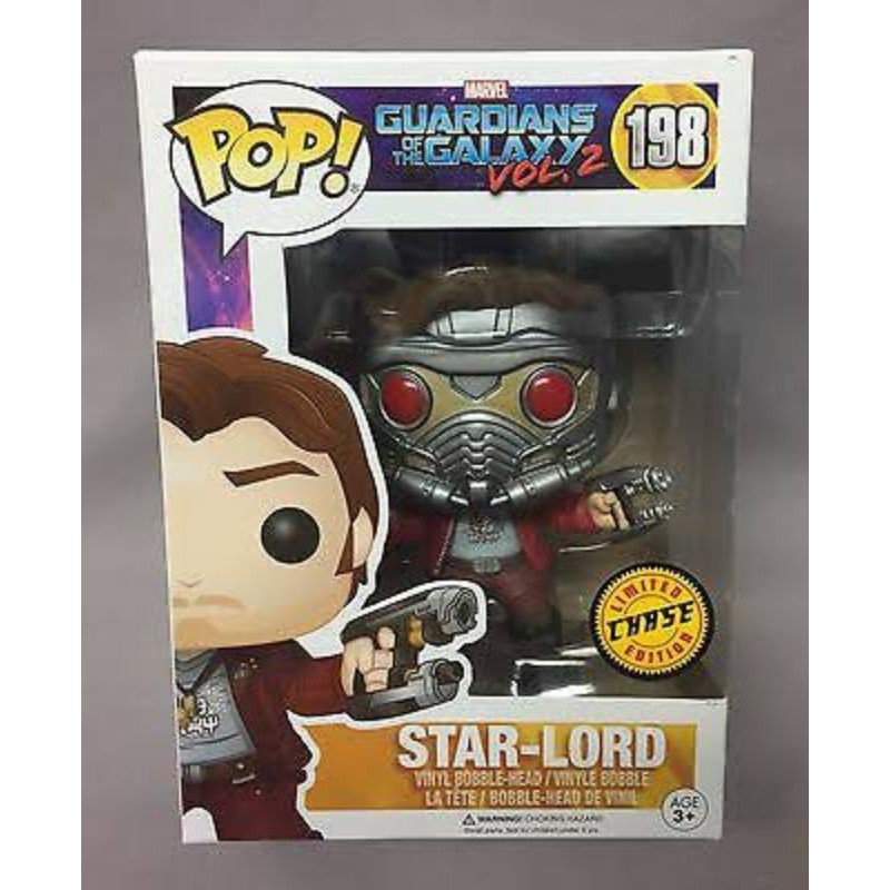 Funko Pop Guardians of the Galaxy Vol. 2 Star Lord CHASE Figure w/ Protector