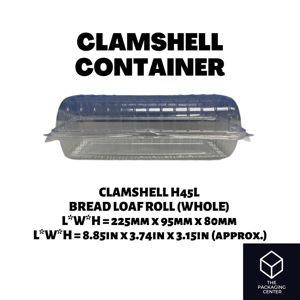Clamshell Packaging Container OPS Plastic Material [ Whole Bread Loaf ...