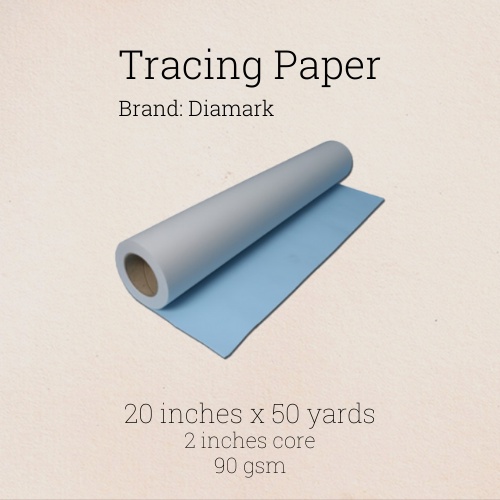 TRACING PAPER (DIAMARK) 90gsm - 20 inches x 50 yards - 2 core | Shopee ...