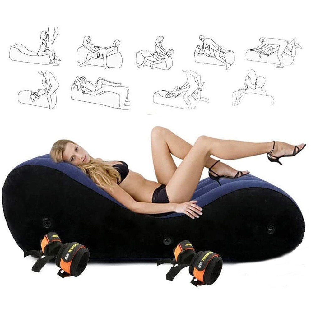 Inflatable Position Sofa Sex Bed Sofa With Handcuffs Leg Cuffs Yoga Chaise  Lounge Relax Chair Air | Shopee Philippines
