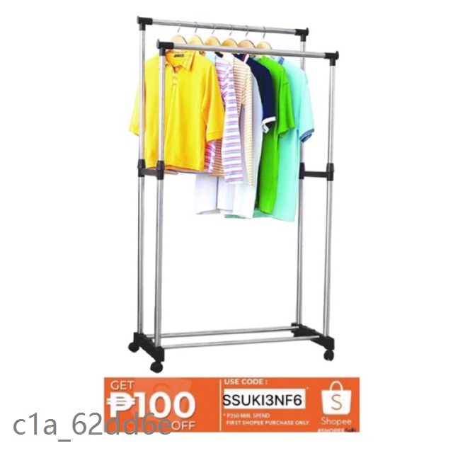 WJF Double pole bar clothes hanger | Shopee Philippines