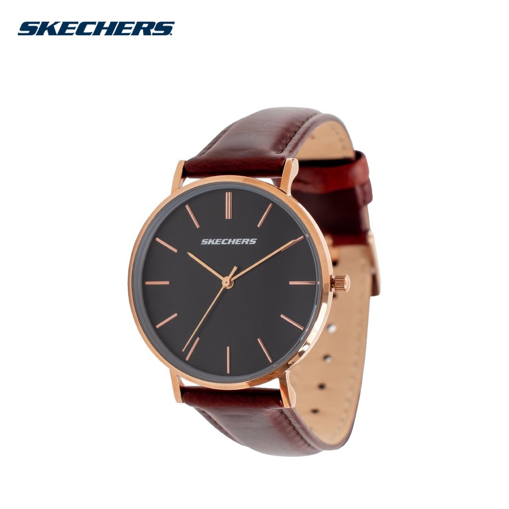 Skechers Time Ladies Trendy Genuine Leather Strap Analog Watch