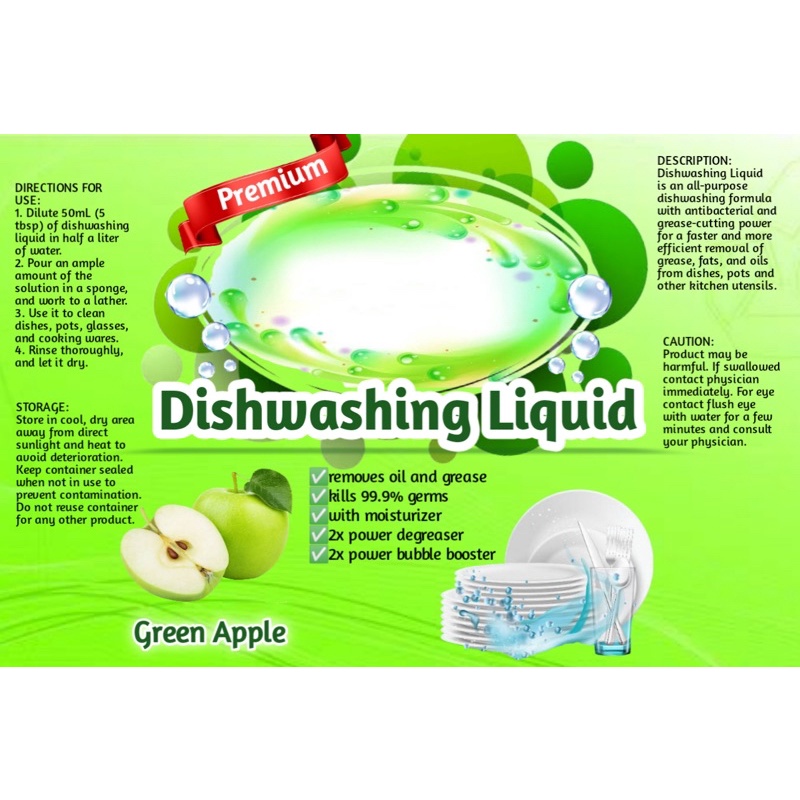 Waterproof customized Sticker Label for Diswashing Liquid | Shopee ...