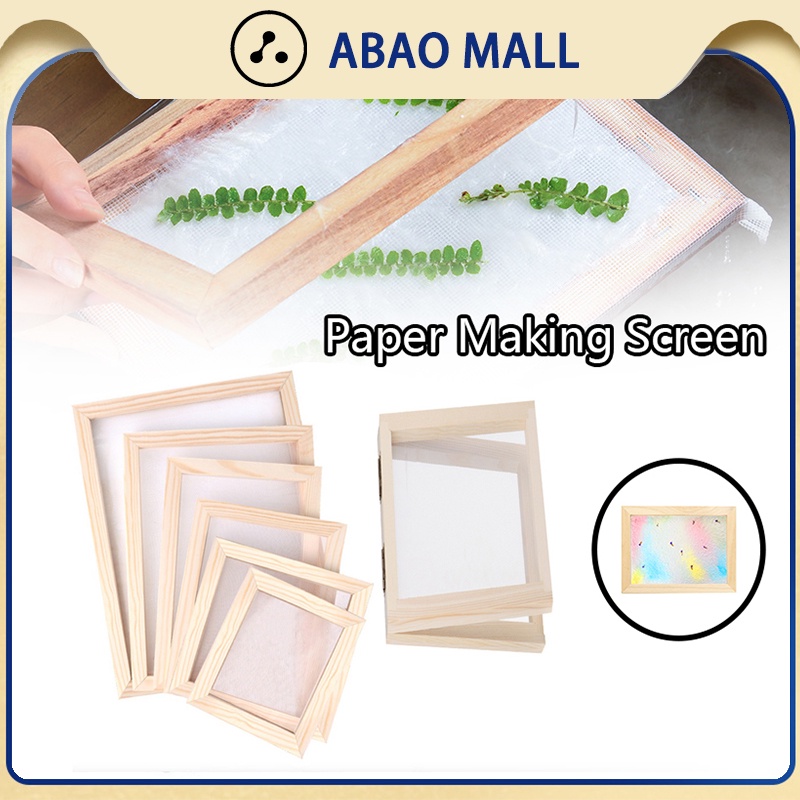 Wooden Paper Making Mould Screen Frame Papermaking Screen Kit for DIY