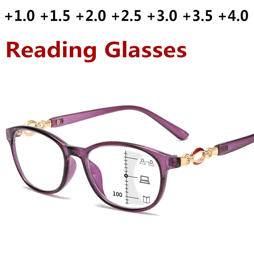 New Fashion Progressive Multifocal Reading Glasses Women's AntiBlue