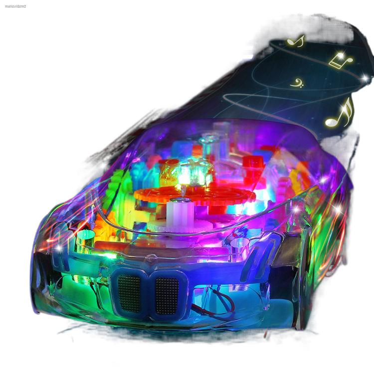 Remote control toy car light music drift transparent concept car