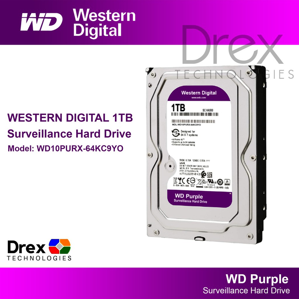 Western Digital 1TB WD10PURX-64KC9Y0 Surveillance Hard Drive | Shopee ...