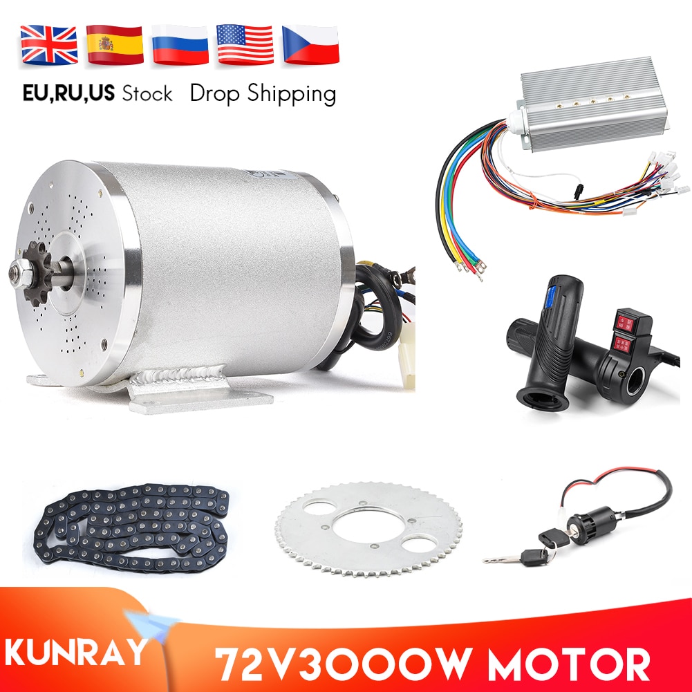 1Set Electric Motor 72V 3000W Brushless Motor Controller 48V 72V