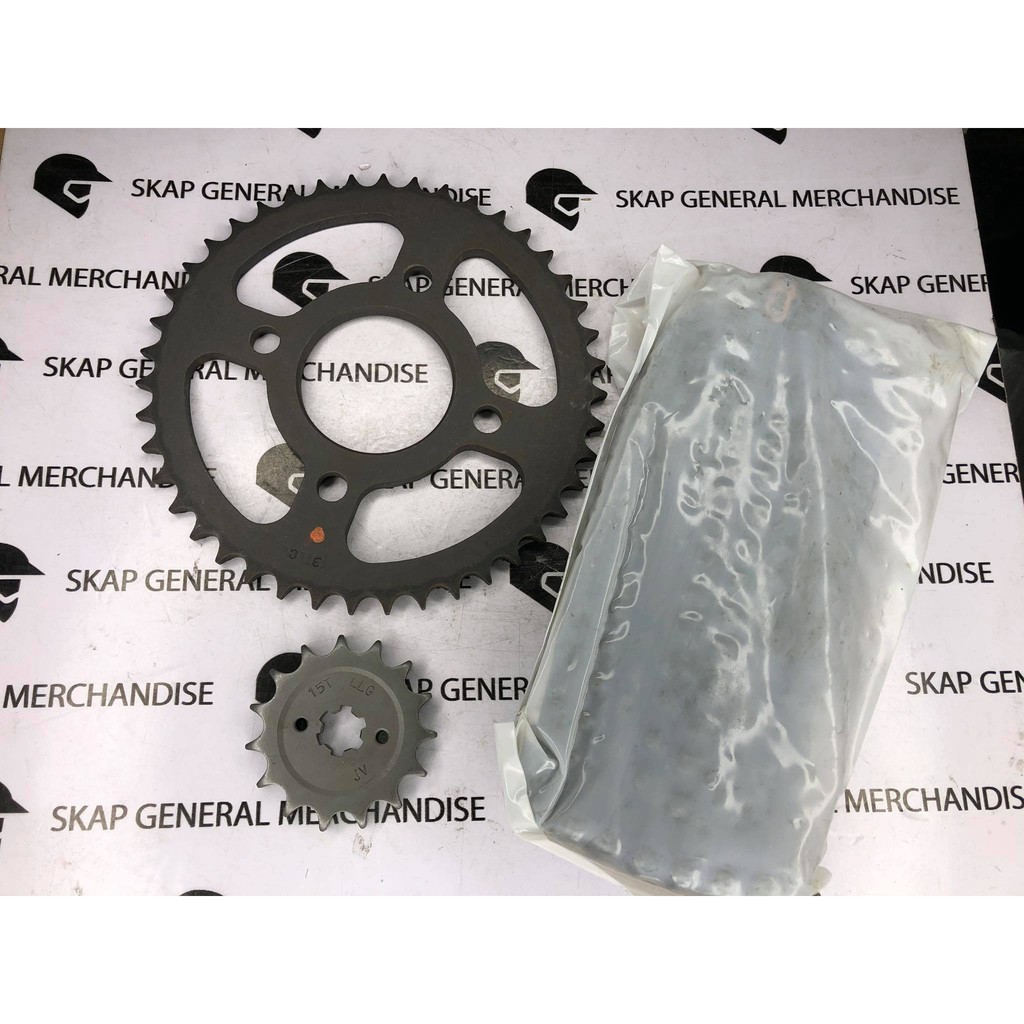 BAJAJ CHAIN SET ( CHAIN SPROCKET KIT ) ROUSER 135 ORING TYPE
