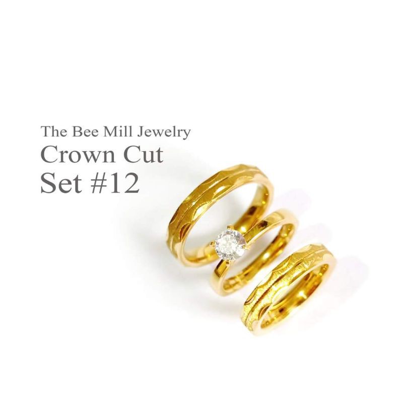 Couple Ring Wedding Ring Engagement Ring 3 In 1 18K Gold Plated With Free  Box ( 3 Rings ) | Shopee Philippines