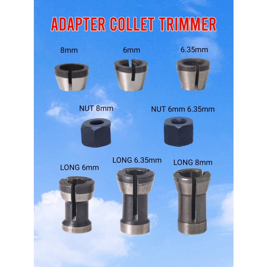 Ms7 Adapter collet chuck router Trimmer 6mm 6.35mm 8mm | Shopee Philippines