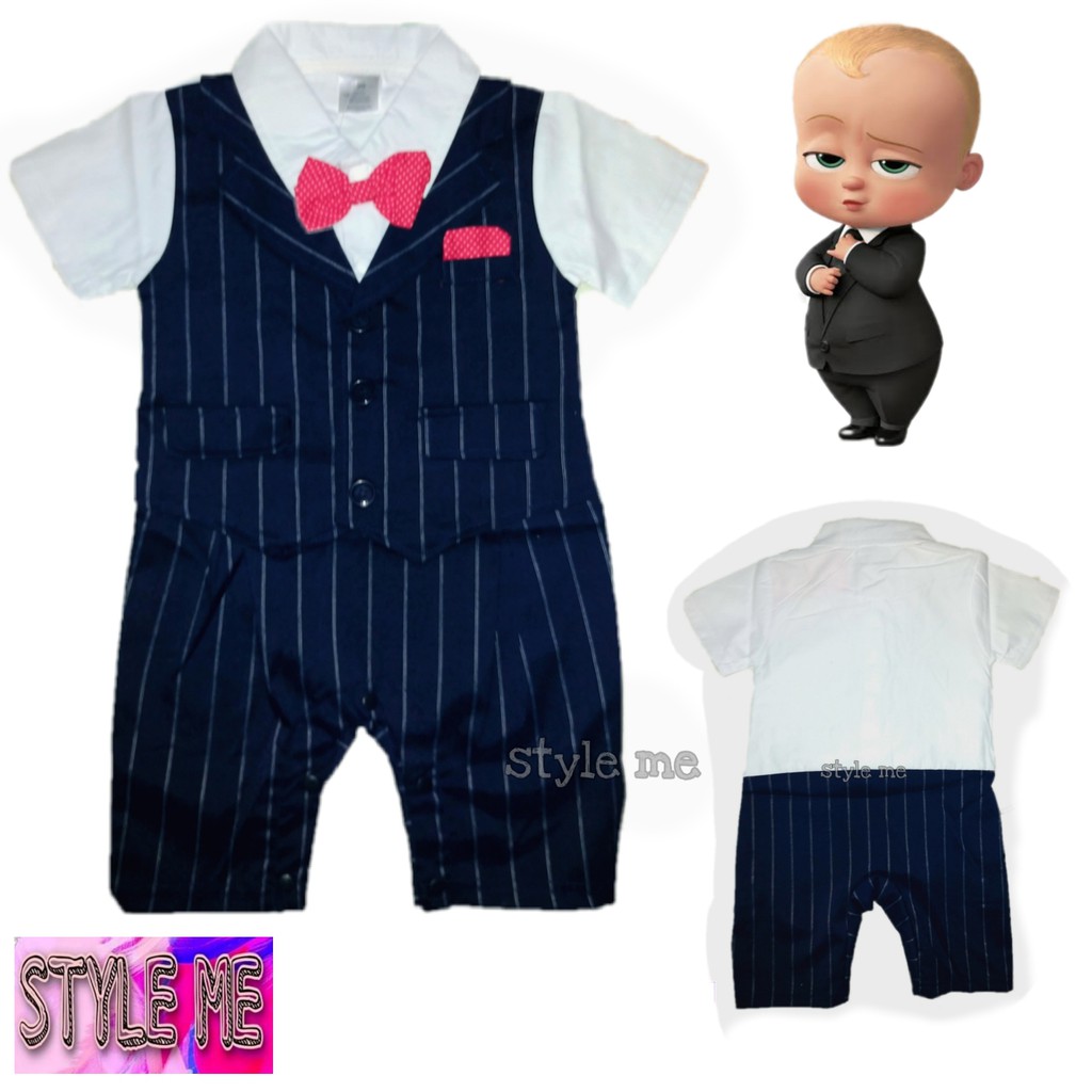 Boss Baby Guys Playsuit In Navy