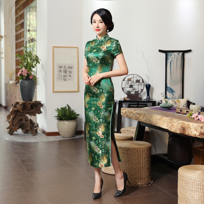 National Long Cheongsam Plus Size Women Qipao Dress | Shopee Philippines