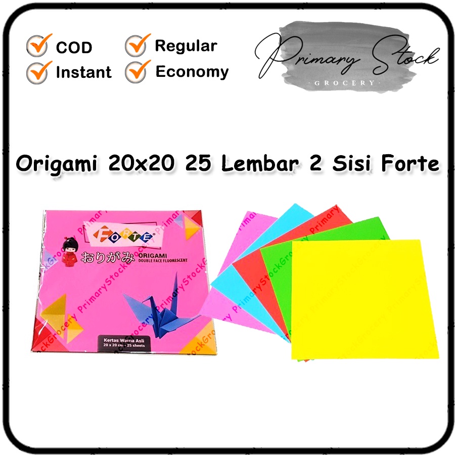 Forte 2 Sided Origami Folding Paper 20x20 Colorful Decorative Double ...