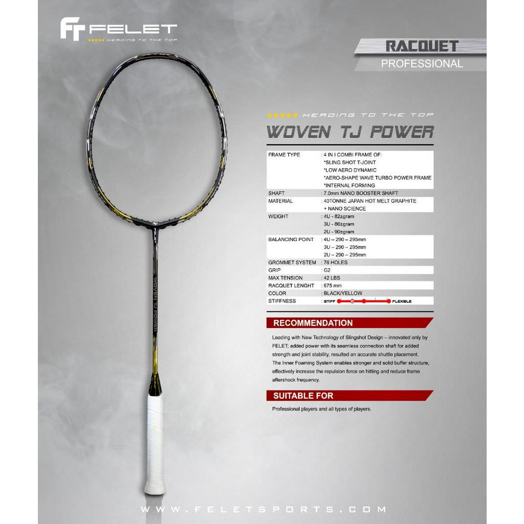 Felet Woven Tj Power Used By Goh V Shem 40Tonne Racquet Badminton ...