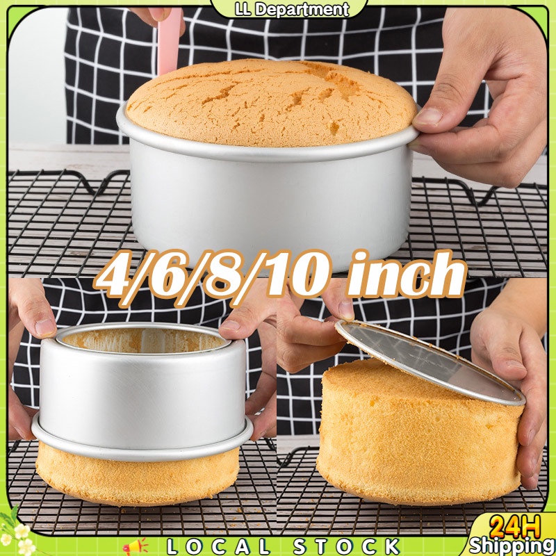 4/6/8/10 Inch Round Cake Pan Set Removable Bottom Aluminum Alloy Cake