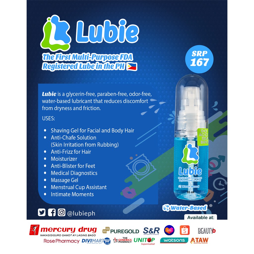 LUBIE Multi-Purpose Water-Based Lube 6pcs. | Shopee Philippines