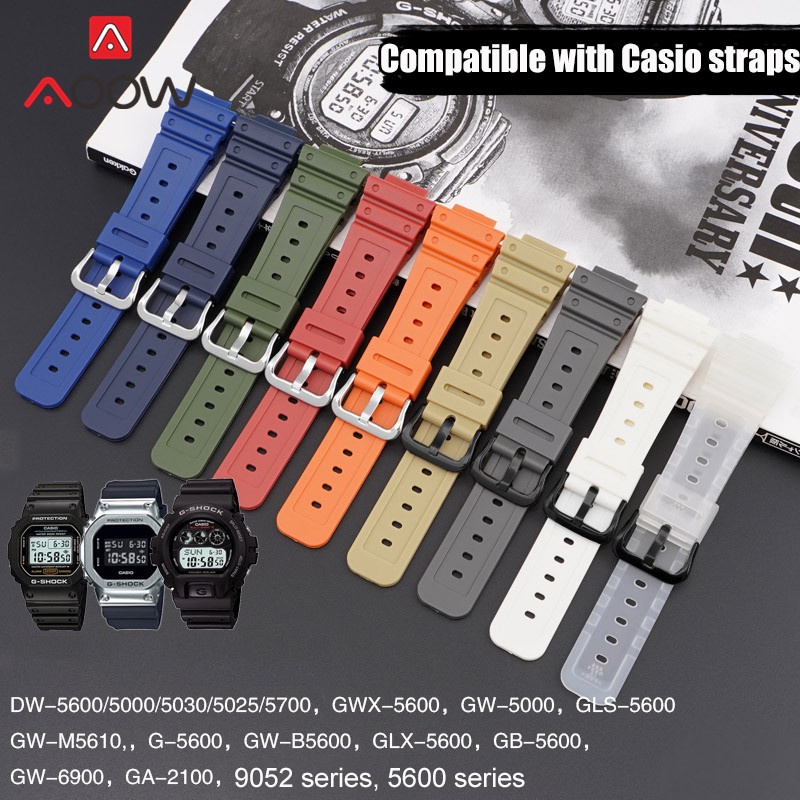 Rubber Strap for Casio G SHOCK DW 5600 GW M5610 GW B5600 GA 2100 Stainless Steel Buckle TPU Men Replacement Bracelet Watch Band