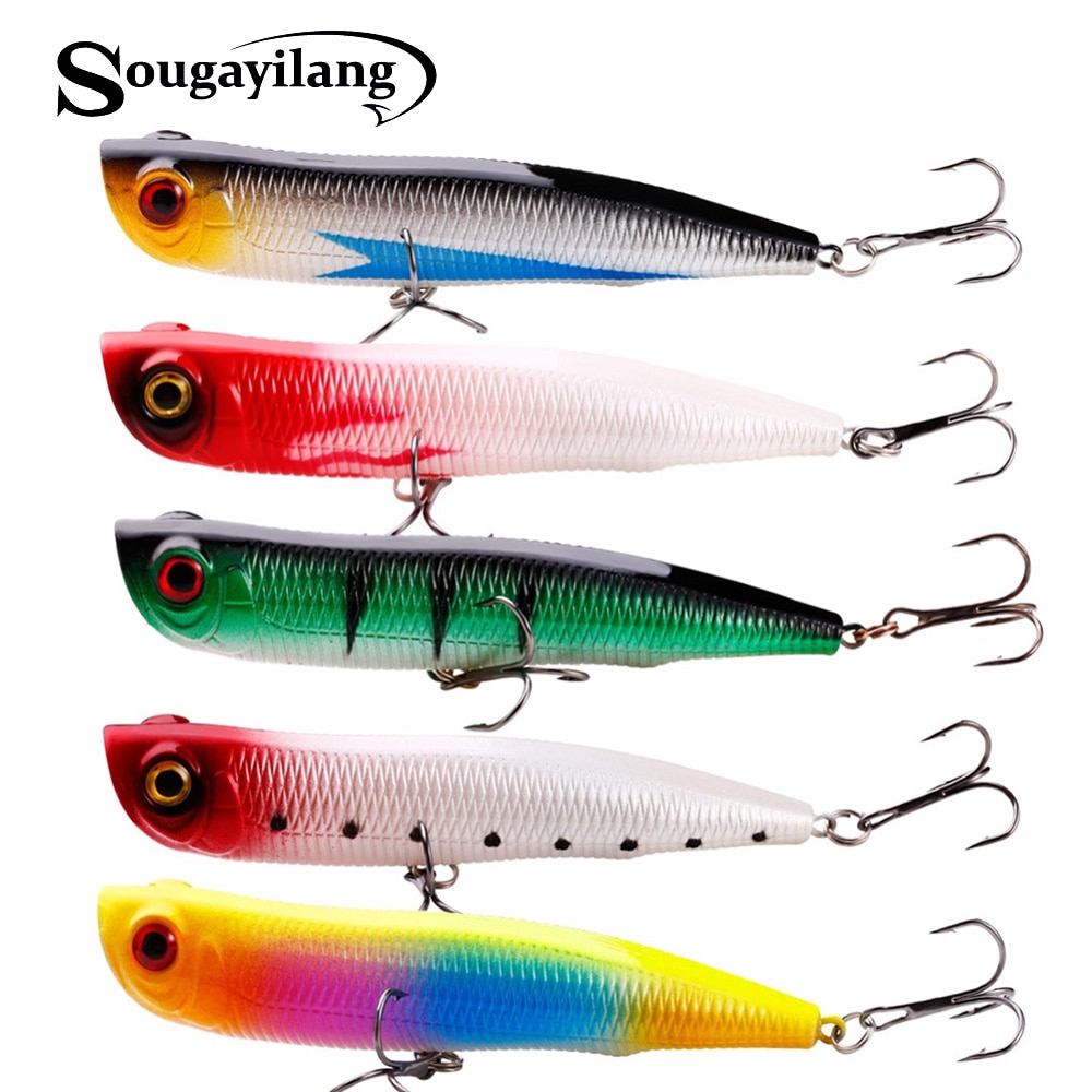 Sougayilang 1PCS Colorful Fishing Bass Lure Lifelike Fishing Eyes W