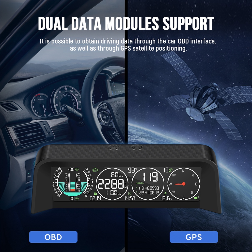 MRCARTOOL M80 Car Intelligent Head-up Display GPS OBD Slope Meter ...