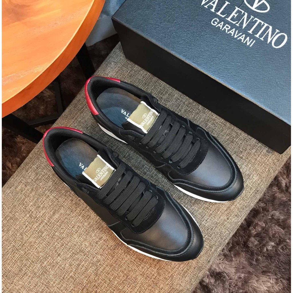 100% Original Valentino Garavani Black Sneakers Shoes For Men | Shopee ...
