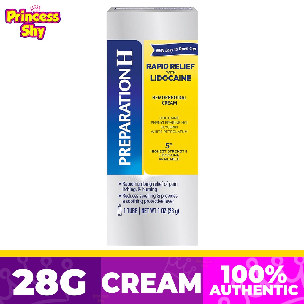 Preparation H Rapid Relief Hemorrhoidal Cream Lidocaine 1 Oz 28g 