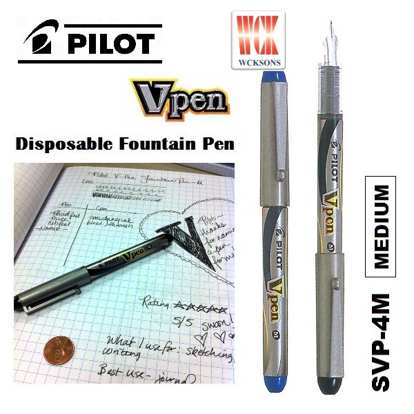 PILOT V-PEN DISPOSABLE FOUNTAIN PEN ( SVP-4M ) | Shopee Philippines