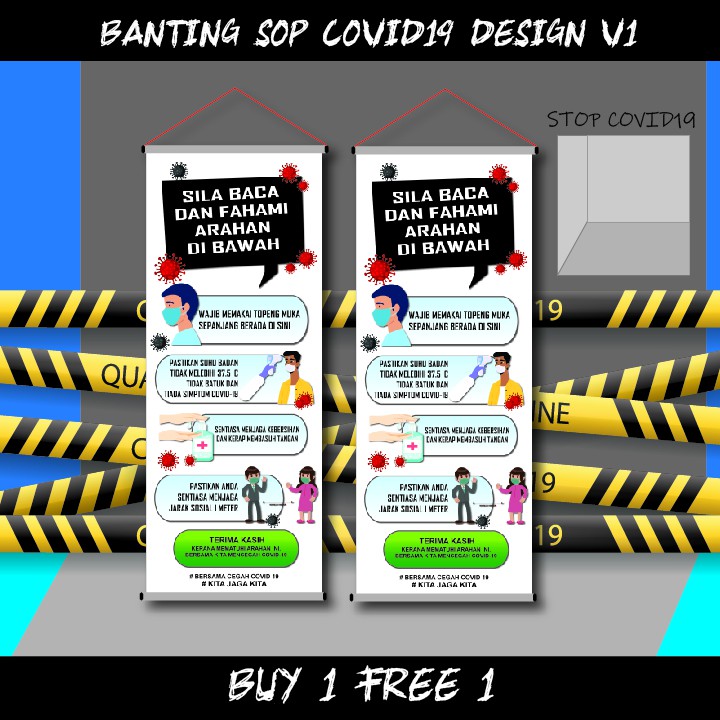 !!SOP FIRST!! BANTING SOP COVID-19 Design V1 (Buy 1 Free 1) | Shopee ...